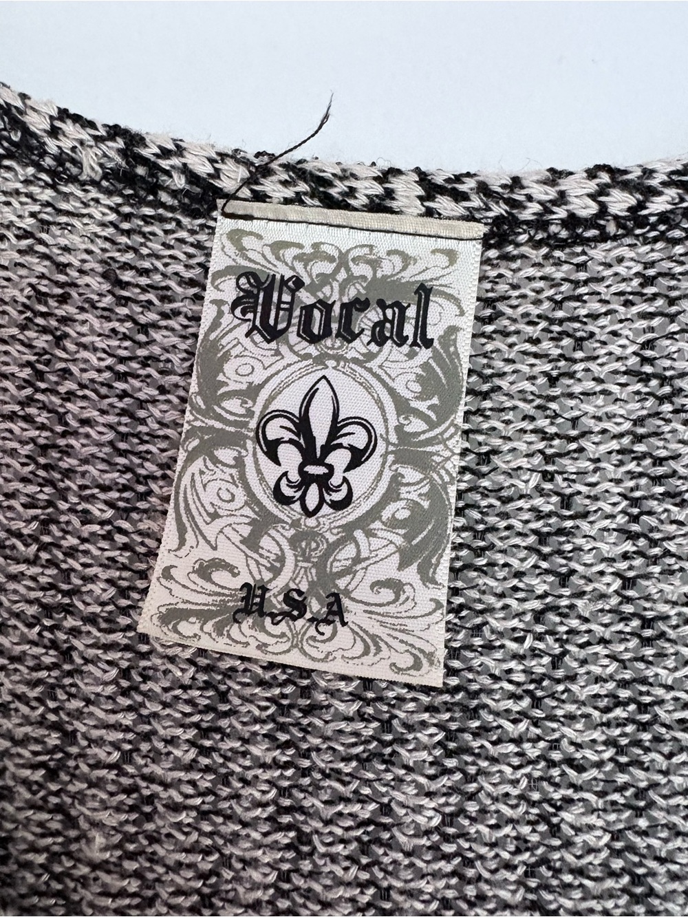 Vocal Black and White Marled Knit Top - Picture 3 of 6